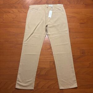 AG linen slim straight tan pants size 36